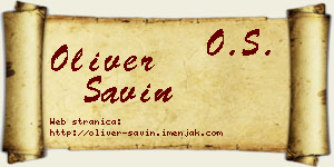 Oliver Savin vizit kartica